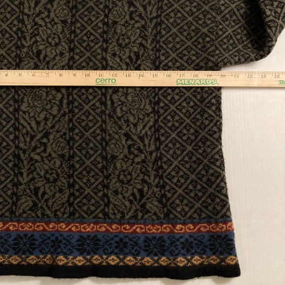 Norwear  vintage 100% Wool  Nordic  sweater tunic M women floral - Picture 5 of 11